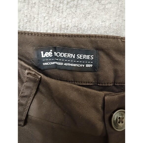 Lee Modern Series Curvy Fit Trouser Pants Women 8 Short Brown Cotton Stretch NEW - Picture 6 of 9